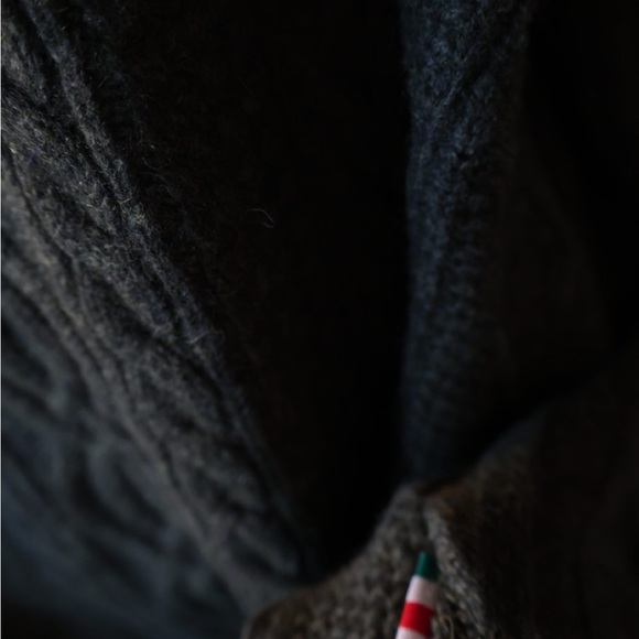 Green Ribbed Crewneck Sweater with Stripes - Picture 5 of 8